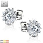 925 sterling silver earring with beautiful dahlia flower