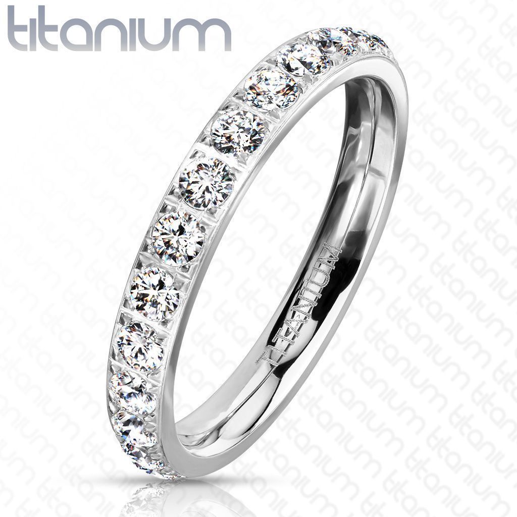 Ring with titanium stones