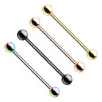316L surgical steel Coloured straight barbell