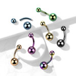 Implant Grade Titanium PVD Plated Basic Belly Button Ring